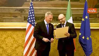 Fontana riceve lo speaker della Camera Usa McCarthy a Montecitorio