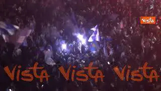 Festa scudetto Napoli, le spettacoli immagini di piazza del Plebiscito dall'alto