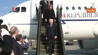 Mattarella arriva a Oslo, le immagini