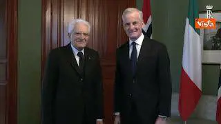 Mattarella al Palazzo di Rappresentanza del Governo di Oslo incontra premier Jonas Gahr Støre