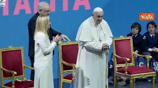 Papa Francesco e Giorgia Meloni agli Stati Generali della Natalità