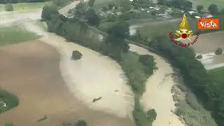 Maltempo nelle Marche, le immagini aeree di Senigallia allagata