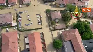 Maltempo Emilia-Romagna, il sorvolo elicottero sul comune di Sant'Agata sul Santero