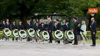 Al via il vertice del G7 a Hiroshima, i leader depongono corona al Peace Memorial Park