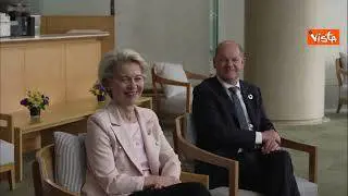 G7, Meloni, Macron, Scholz, von der Leyen e Michel si incontrano prima dell'avvio dei lavori