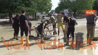 Alluvione Emilia-Romagna, i volontari protezione civile del Lazio al lavoro a Forlì