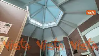 La chiesa di San Benedetto Abate a Forlì invasa dal fango dopo il passaggio dell'alluvione