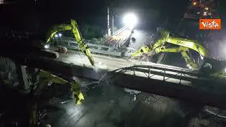 Completato in tempi record rimozione e smontaggio di due cavalcavia sulla A14 da Autostrade