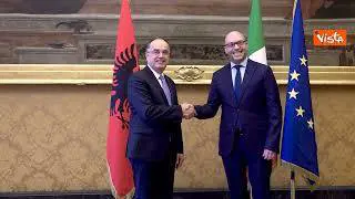Il Presidente della Camera Fontana riceve il Presidente della Repubblica albanese