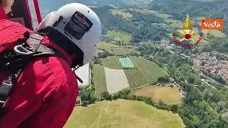 Le immagini aeree della frana di Casola Valsenio (Ravenna)