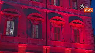 Giornata mondiale della Sclerosi Multipla, la facciata del Senato illuminata di rosso