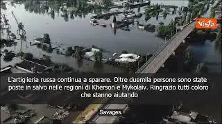 Diga Kakhovka, Zelensky: Evacuazioni continuano sotto gli attacchi russi