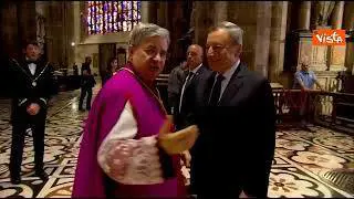 Draghi arriva al Duomo di Milano per il funerale di Berlusconi