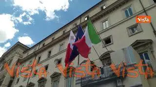 Primo Ministro Malta arriva a Palazzo Chigi, la bandiera maltese viene issata