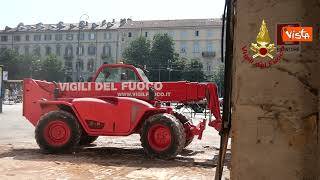 Crollo nell'ex stazione ferroviaria a Torino Porta Susa