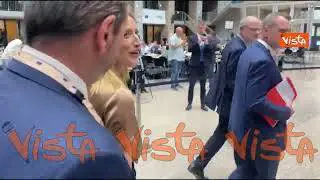 Metsola arriva in conferenza stampa dopo il Consiglio europeo