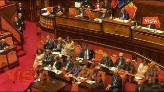I banchi del Governo al completo in Senato per informativa Santanchè