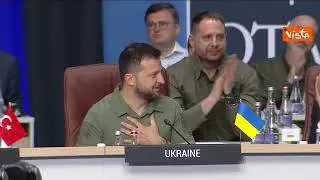 Ecco l'applauso per Zelensky al vertice Nato