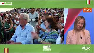 Meloni a Vox: "Non abbiate paura di votare con la vostra testa"