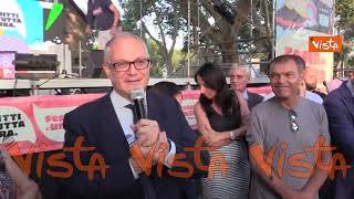 Il taglio del nastro della Festa dell'Unità a Roma con il Sindaco Gualtieri