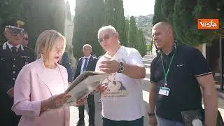 Meloni a Palermo per commemorare Borsellino depone corona d'alloro nella caserma Lungaro