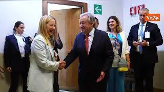 Meloni incontra il segretario generale dell'Onu Guterres. Le immagini