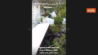 Michelle Hunziker mostra sui social il suo terrazzo dopo il maltempo a Milano