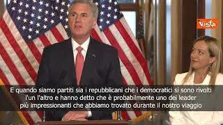 McCarthy: Meloni uno dei leader più impressionanti, guarda avanti, non indietro