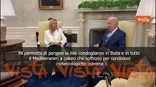 Biden a Meloni: Vicinanza per condizioni meteorologiche estreme in Italia e Mediterraneo