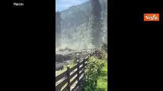 Frana in Georgia travolge un hotel a Shovi