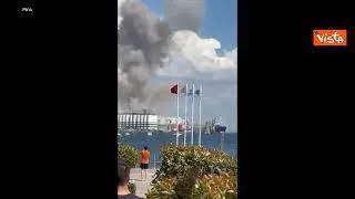 Esplosione nel porto turco di Derince, il video postato sui social