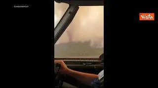 Incendio Tenerife, fumo e fiamme vista dall'interno di un aereo dei soccorsi