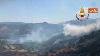 Incendio boschivo nel reggino, 2 Canadair in azione