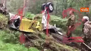 Il recupero dei rottami del jet sul quale viaggiava il leader della Wagner Prigozhin