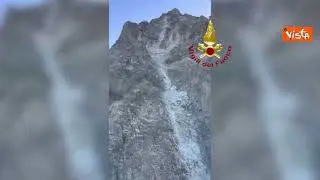 Frana sul versante Nordest del Monviso, la ricognizione dei Vigili del Fuoco