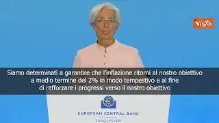 Lagarde (Bce): Nuovo rialzo dei tassi d'interesse