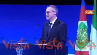 Bonomi applaude Giorgia Meloni per le sue posizioni sull'Ucraina all'Assemblea di Confindustria