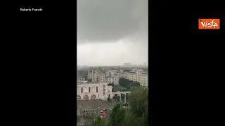 Nubifragio a Milano, le immagini sui social