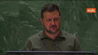 Assemblea generale Onu a New York, applausi per Zelensky al termine del suo intervento