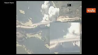 Ucraina, i russi distruggono il ponte di Kuzemovsky