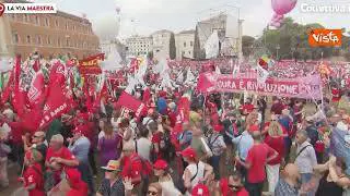 Manifestazione della Cgil, piazza San Giovanni a Roma piena