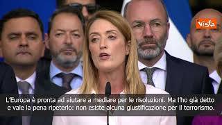 Metsola: Hamas è un'organizzazione terroristica, offre solo spargimenti di sangue