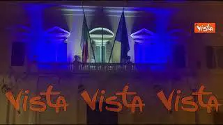 Montecitorio illuminato con i colori di Israele