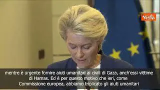 Von der Leyen: Non c'è giustificazione per terrorismo di Hamas