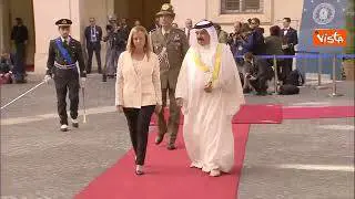 Meloni riceve il Re del Barhein Hamad Bin Isa Al-Khalifa a Palazzo Chigi