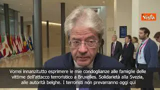 Gentiloni: Condoglianze a famiglie vittime attacco Bruxelles