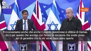 Sunak: Anche il popolo palestinese è vittima di Hamas