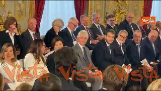 Andrea Giambruno e la figlia al Quirinale nel giorno del giuramento della premier