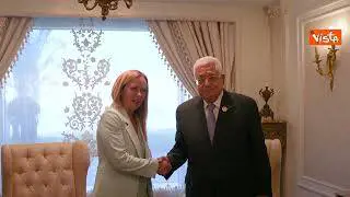 Meloni incontro Abu Mazen. Ecco le immagini