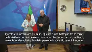 Netanyahu incontra Meloni: E' una battaglia tra civiltà e barbari